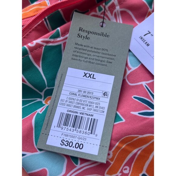 Goodfellow & Co XXL Mens Swim Trunks UPF 50+ Coral Floral Quick-Dry Liner - Picture 5 of 9